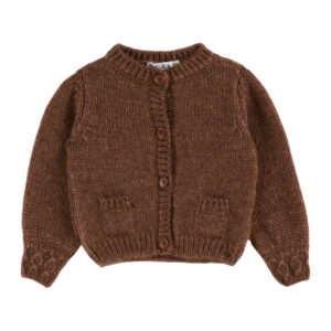 CARDIGAN EN LAINE DE MÉRINOS CHATAIGNE