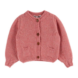 CARDIGAN LAINE DE MÉRINOS ROSE