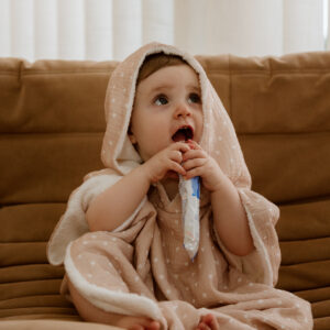 PONCHO PETITS COEURS BEIGE